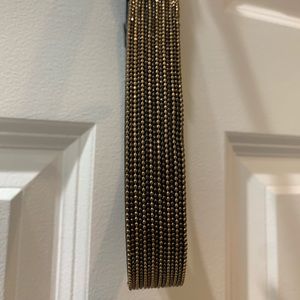 BCBGMaxAzria black and gold beaded stretch belt